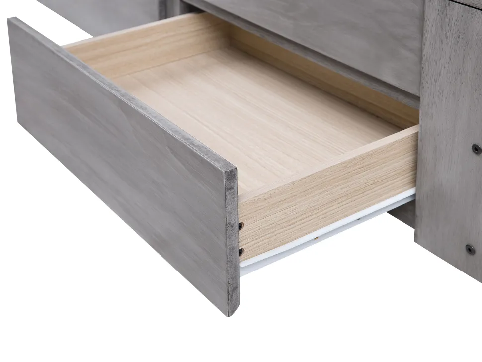 Tagesbett Ausziehbar Holz Grau Lattenrost 90 X 200 Cm Cahors