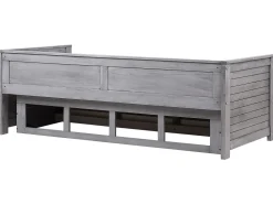 Tagesbett Ausziehbar Holz Grau Lattenrost 90 X 200 Cm Cahors