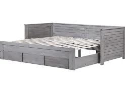 Tagesbett Ausziehbar Holz Grau Lattenrost 90 X 200 Cm Cahors