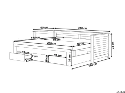 Tagesbett Ausziehbar Holz Weis Lattenrost 90 X 200 Cm Cahors
