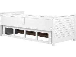 Tagesbett Ausziehbar Holz Weis Lattenrost 90 X 200 Cm Cahors