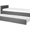 Tagesbett Ausziehbar Polsterbezug Dunkelgrau Leinenoptik Lattenrost 80 X 200 Cm Marmande