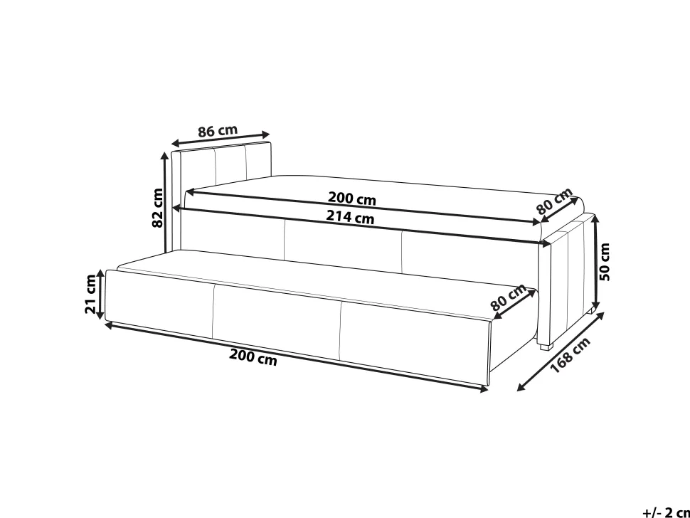 Tagesbett Ausziehbar Polsterbezug Dunkelgrau Leinenoptik Lattenrost 80 X 200 Cm Marmande