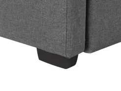 Tagesbett Ausziehbar Polsterbezug Dunkelgrau Leinenoptik Lattenrost 80 X 200 Cm Marmande