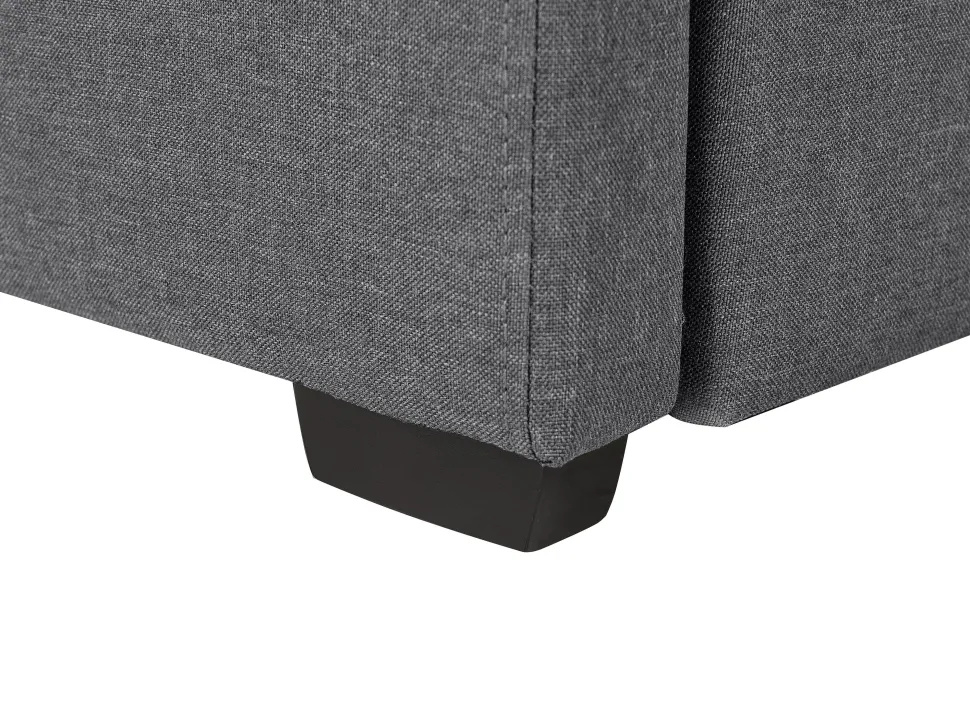 Tagesbett Ausziehbar Polsterbezug Dunkelgrau Leinenoptik Lattenrost 80 X 200 Cm Marmande