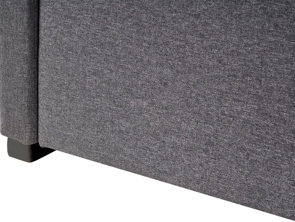 Tagesbett Ausziehbar Polsterbezug Dunkelgrau Leinenoptik Lattenrost 90 X 200 Cm Marmande
