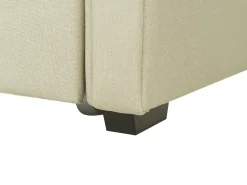 Tagesbett Ausziehbar Polsterbezug Beige Leinenoptik Lattenrost 80 X 200 Cm Libourne