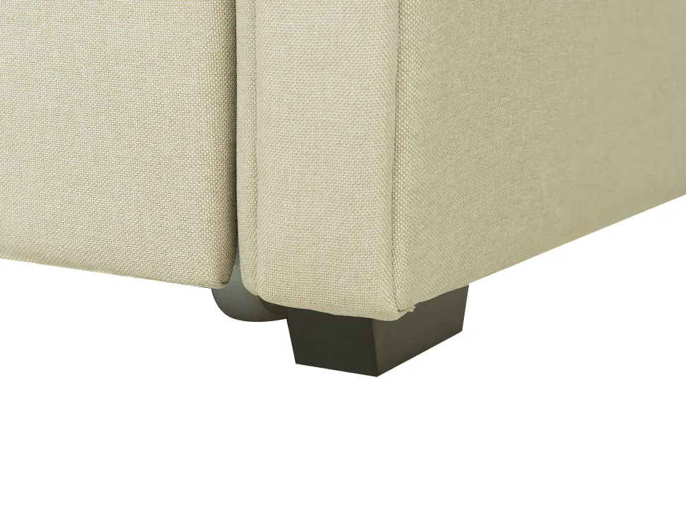 Tagesbett Ausziehbar Polsterbezug Beige Leinenoptik Lattenrost 80 X 200 Cm Libourne