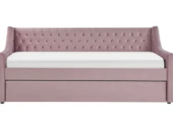 Tagesbett Ausziehbar Samtstoff Rosa Lattenrost 90 X 200 Cm Montargis