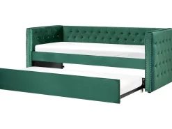 Tagesbett Ausziehbar Samtstoff Grun Lattenrost 90 X 200 Cm Gassin