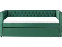 Tagesbett Ausziehbar Samtstoff Grun Lattenrost 90 X 200 Cm Gassin