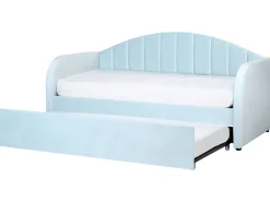 Tagesbett Ausziehbar Samtstoff Hellblau 90 X 200 Cm Eyburie