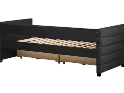 Tagesbett Samtstoff Schwarz Mit Bettkasten 90 X 200 Cm Marray