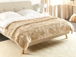 Tagesdecke Felloptik Hellbraun 200 X 220 Cm Delice