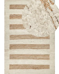 Teppich Baumwolle / Jute Beige 200 X 300 Cm Geometrisches Muster Kurzflor Ziarat