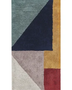 Teppich Baumwolle 80 X 150 Cm Mehrfarbig Geometrisches Muster Kurzflor Jalgaon
