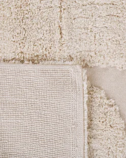 Teppich Baumwolle Beige 160 X 230 Cm Abstraktes Muster Kurzflor Diyadin