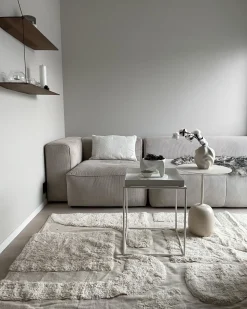 Teppich Baumwolle Beige 160 X 230 Cm Abstraktes Muster Kurzflor Diyadin