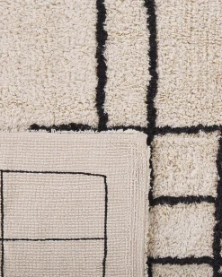 Teppich Baumwolle Beige 160 X 230 Cm Geometrisches Muster Kurzflor Turhal