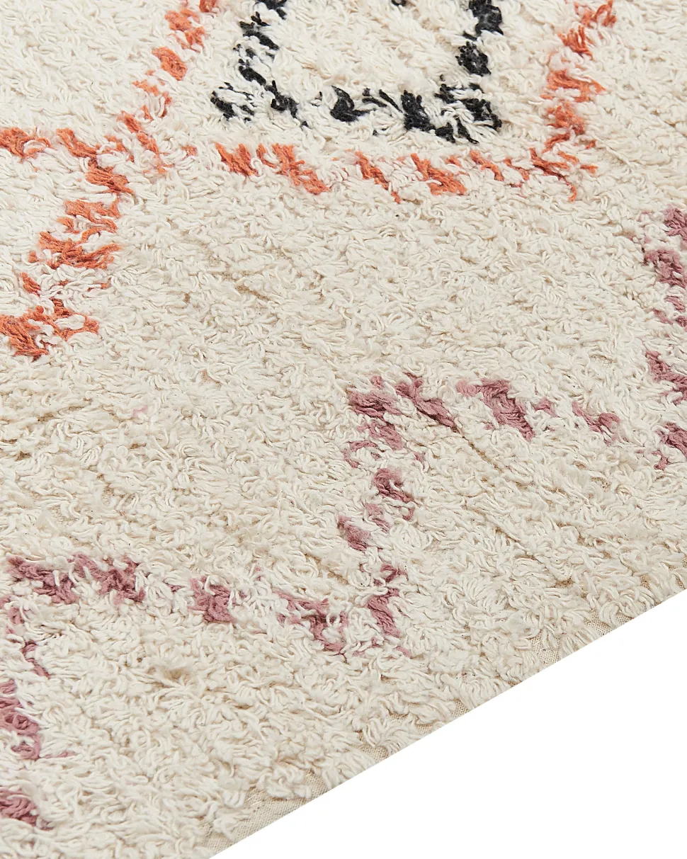 Teppich Baumwolle Beige 160 X 230 Cm Geometrisches Muster Guwahati