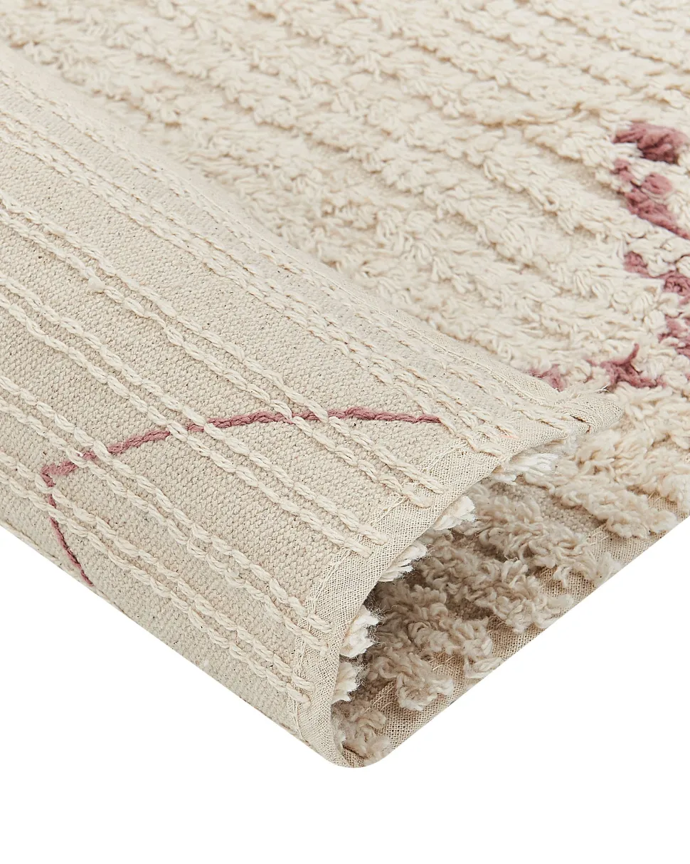Teppich Baumwolle Beige 160 X 230 Cm Geometrisches Muster Guwahati