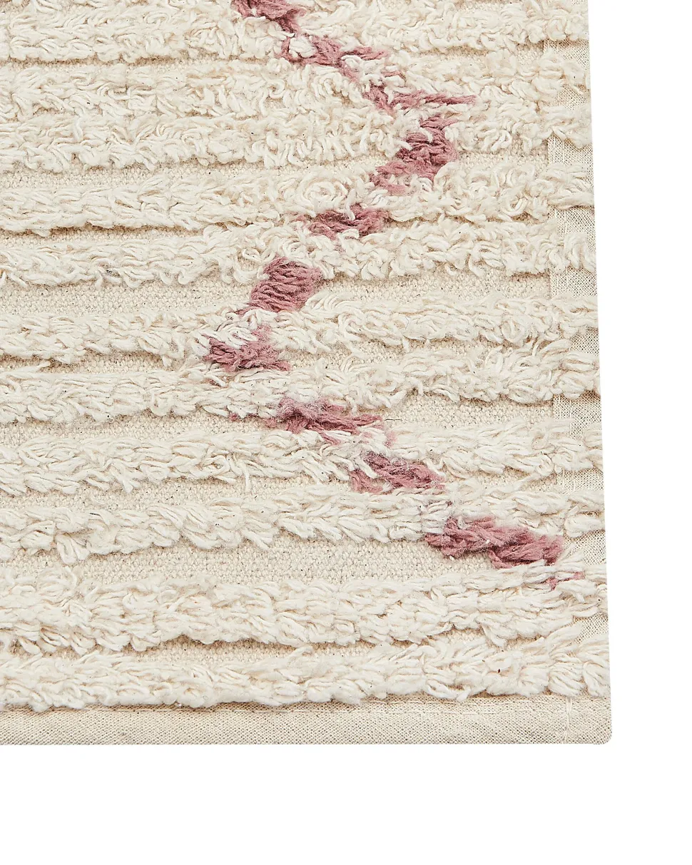 Teppich Baumwolle Beige 160 X 230 Cm Geometrisches Muster Guwahati