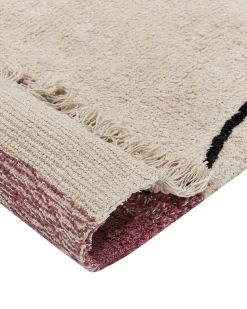 Teppich Baumwolle Beige / Rosa 160 X 230 Cm Geometrisches Muster Kurzflor Afsar