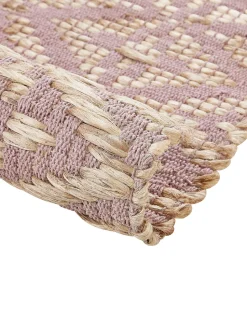 Teppich Baumwolle Beige / Rosa Geometrisches Muster 160 X 230 Cm Kurzflor Gerze