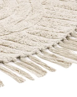 Teppich Baumwolle Beige 140 Cm Rund Halfeti
