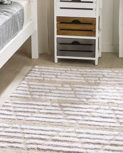 Teppich Baumwolle Beige 120 X 180 Cm Kurzflor Ahirli