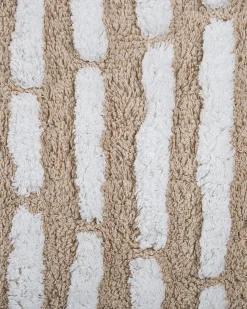 Teppich Baumwolle Beige 120 X 180 Cm Kurzflor Ahirli