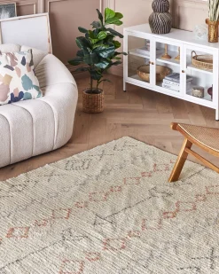 Teppich Baumwolle Beige 160 X 230 Cm Dispur