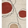 Teppich Baumwolle Beige / Rot 160 X 230 Cm Abstraktes Muster Kurzflor Bolat