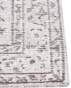 Teppich Baumwolle Beige 80 X 300 Cm Orientalisches Muster Sellik