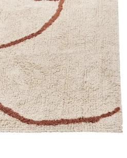 Teppich Baumwolle Beige / Braun 200 X 200 Cm Geometrisches Muster Kurzflor Avdan