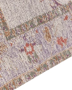 Teppich Baumwolle Beige Orientalisches Muster 80 X 300 Cm Yanoba