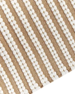 Teppich Baumwolle Braun / Weis 80 X 150 Cm Streifenmuster Kurzflor Sofulu