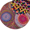 Teppich Baumwolle Bunt 140 Cm Geometrisches Muster Kurzflor Ladik