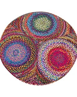 Teppich Baumwolle Bunt 140 Cm Geometrisches Muster Kurzflor Ladik