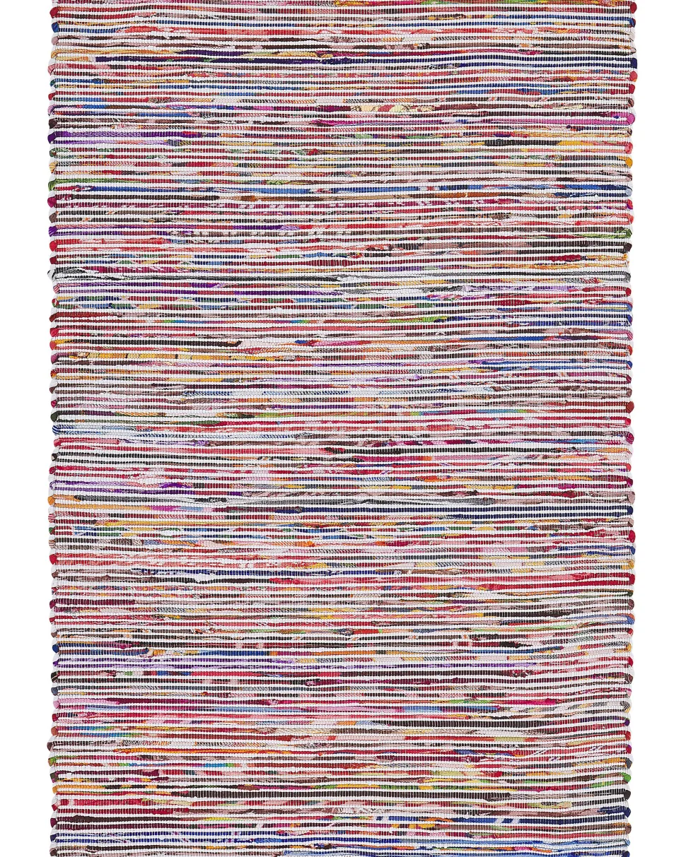 Teppich Baumwolle Bunt-Weis 160 X 230 Cm Abstraktes Muster Kurzflor Bartin
