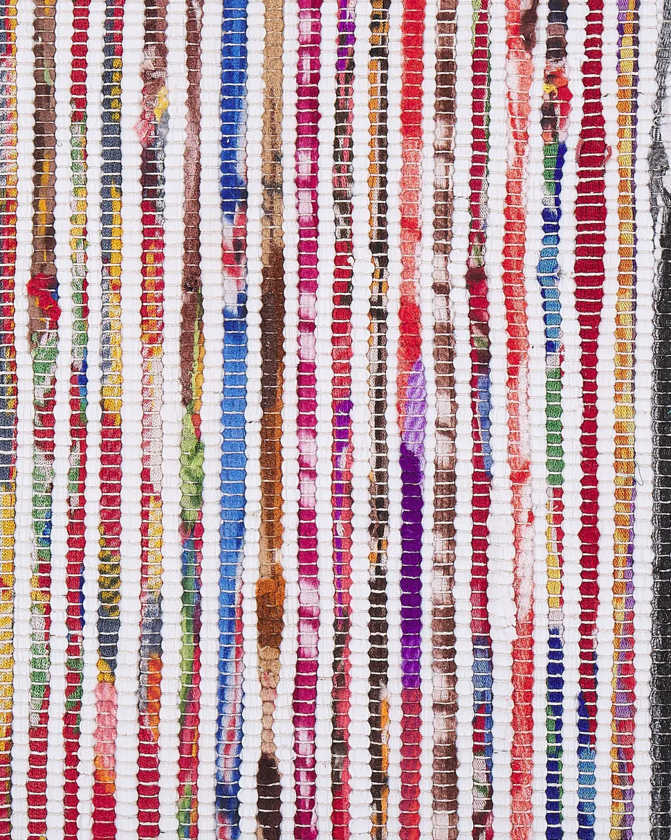 Teppich Baumwolle Bunt-Weis 160 X 230 Cm Abstraktes Muster Kurzflor Bartin