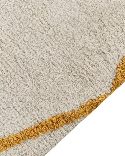 Teppich Baumwolle Cremeweis / Gelb 160 X 230 Cm Geometrisches Muster Shaggy Marand