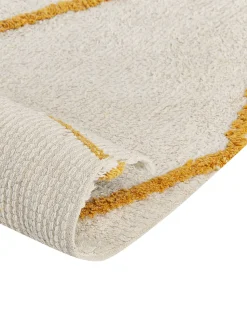 Teppich Baumwolle Cremeweis / Gelb 160 X 230 Cm Geometrisches Muster Shaggy Marand