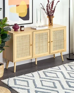 Teppich Baumwolle Cremeweis / Blau 160 X 230 Cm Geometrisches Muster Shaggy Menderes