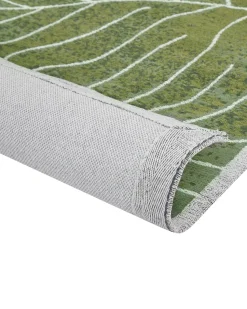 Teppich Baumwolle Grun 200 X 300 Cm Blattmuster Kurzflor Sarmin