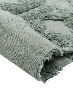 Teppich Baumwolle Grun 160 X 230 Cm Geometrisches Muster Kurzflor Kars