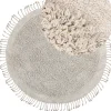 Teppich Baumwolle Hellbeige 140 Cm Fransen Shaggy Bitlis