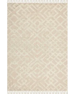 Teppich Baumwolle Hellbeige 160 X 230 Cm Geometrisches Muster Kurzflor Ardahan