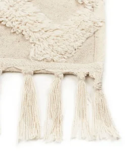 Teppich Baumwolle Hellbeige 160 X 230 Cm Geometrisches Muster Kurzflor Ardahan