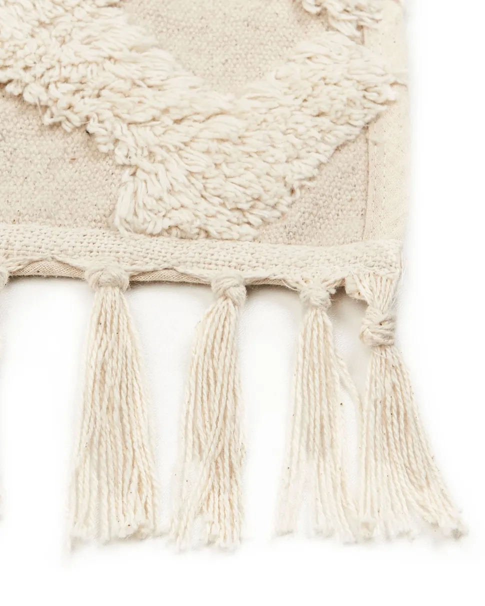 Teppich Baumwolle Hellbeige 160 X 230 Cm Geometrisches Muster Kurzflor Ardahan